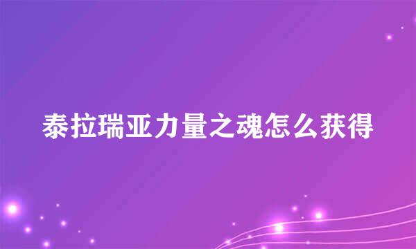 泰拉瑞亚力量之魂怎么获得