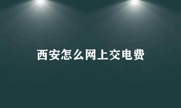 西安怎么网上交电费
