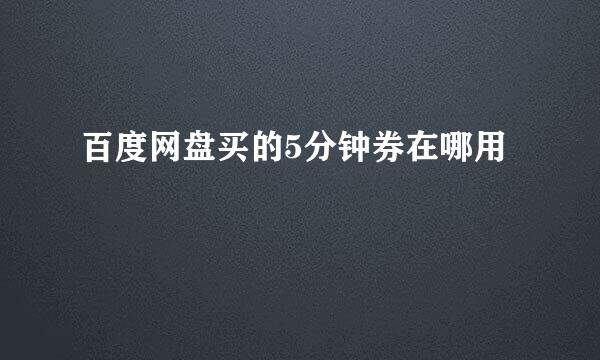 百度网盘买的5分钟券在哪用