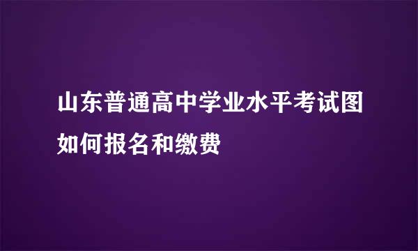 山东普通高中学业水平考试图如何报名和缴费