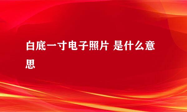 白底一寸电子照片 是什么意思