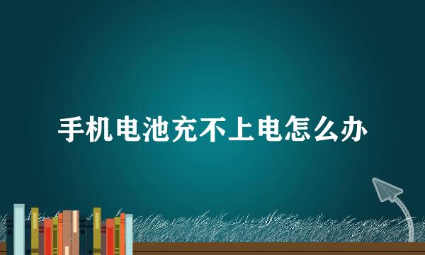 手机电池充不上电怎么办