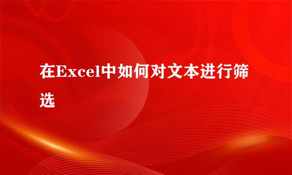 在Excel中如何对文本进行筛选