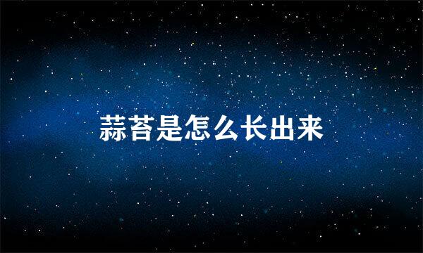 蒜苔是怎么长出来