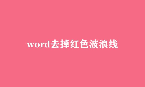 word去掉红色波浪线
