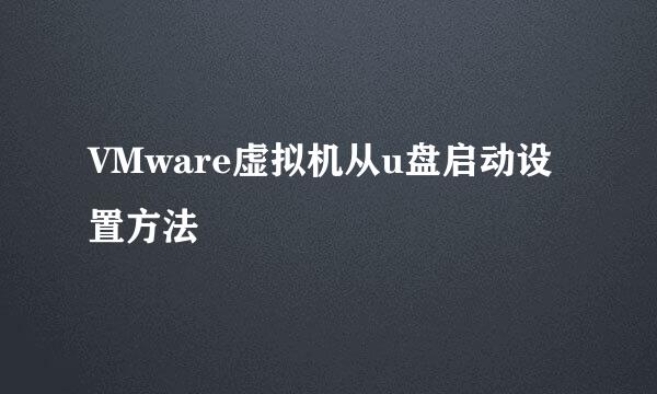 VMware虚拟机从u盘启动设置方法