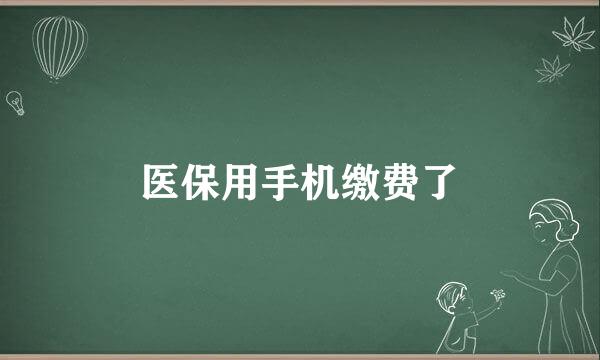 医保用手机缴费了