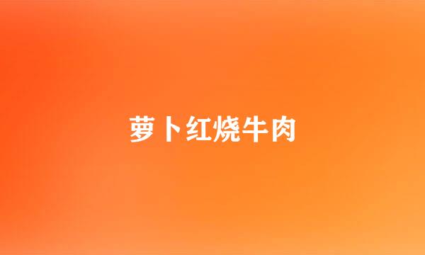 萝卜红烧牛肉