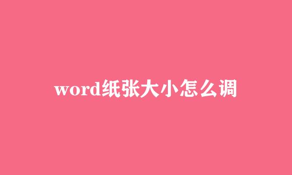 word纸张大小怎么调