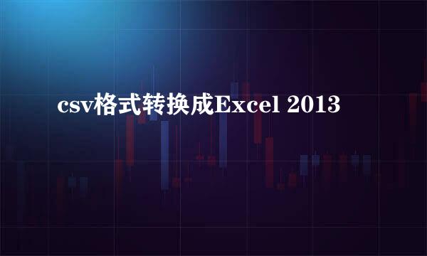 csv格式转换成Excel 2013