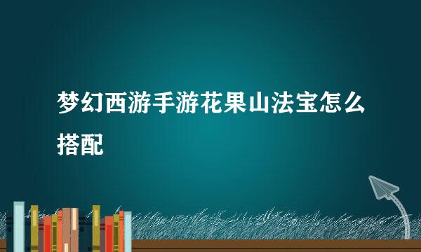 梦幻西游手游花果山法宝怎么搭配