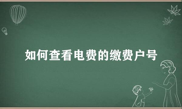 如何查看电费的缴费户号