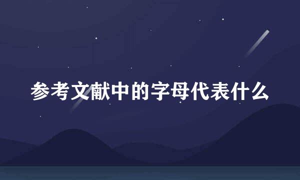 参考文献中的字母代表什么