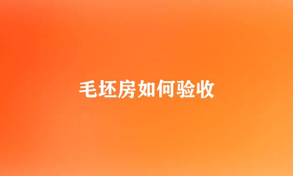 毛坯房如何验收