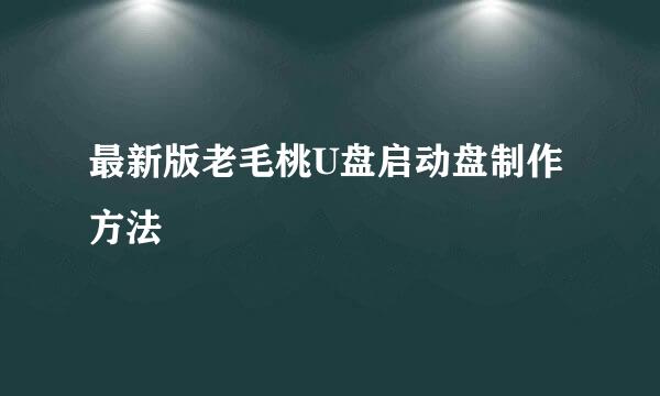 最新版老毛桃U盘启动盘制作方法