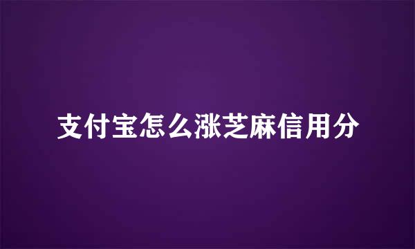 支付宝怎么涨芝麻信用分