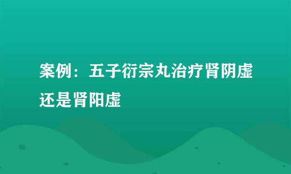 案例：五子衍宗丸治疗肾阴虚还是肾阳虚