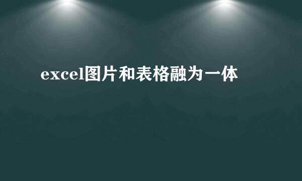 excel图片和表格融为一体