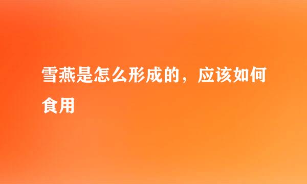 雪燕是怎么形成的，应该如何食用