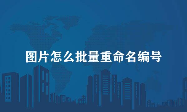 图片怎么批量重命名编号