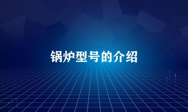 锅炉型号的介绍