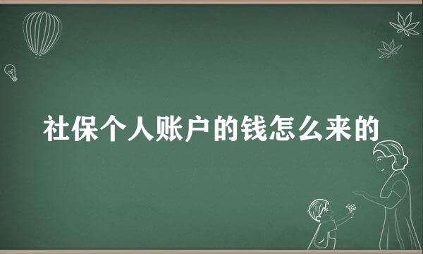社保个人账户的钱怎么来的