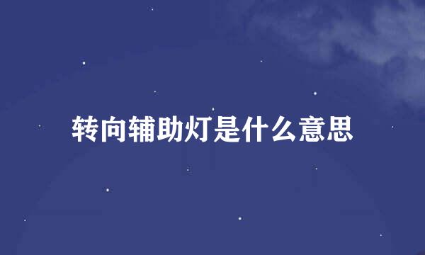 转向辅助灯是什么意思