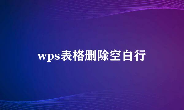 wps表格删除空白行