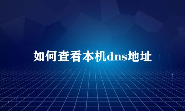 如何查看本机dns地址