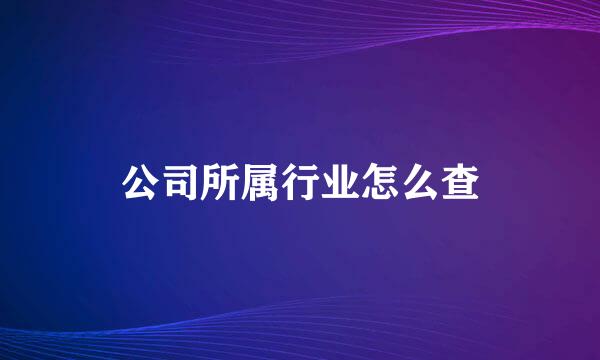 公司所属行业怎么查