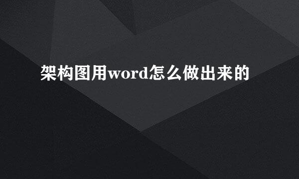 架构图用word怎么做出来的