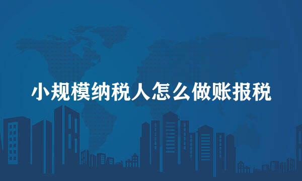 小规模纳税人怎么做账报税