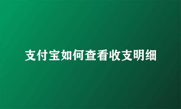 支付宝如何查看收支明细