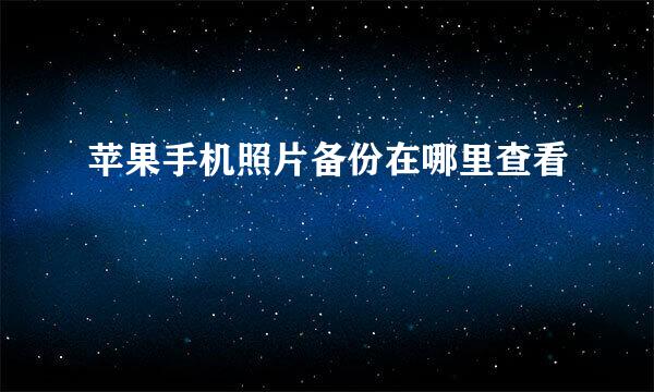 苹果手机照片备份在哪里查看