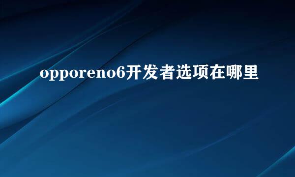 opporeno6开发者选项在哪里