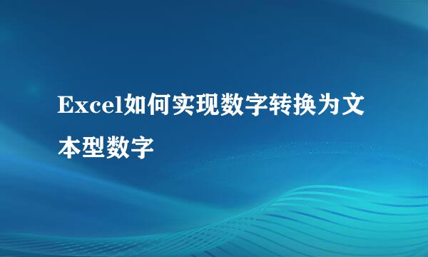 Excel如何实现数字转换为文本型数字