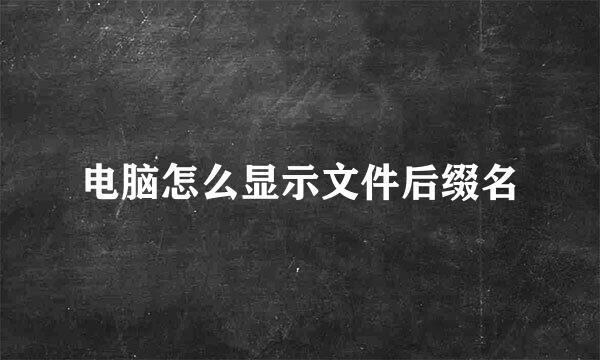 电脑怎么显示文件后缀名