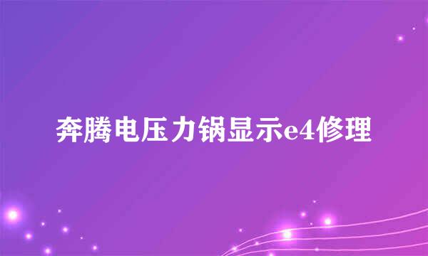 奔腾电压力锅显示e4修理