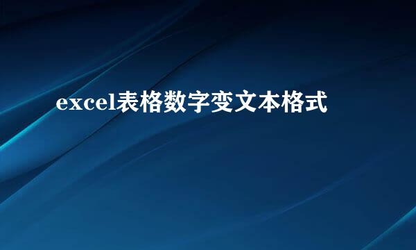 excel表格数字变文本格式