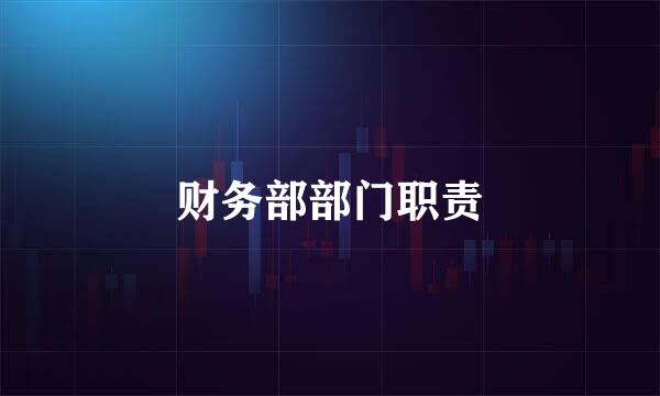 财务部部门职责
