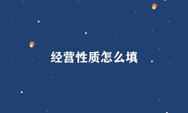 经营性质怎么填