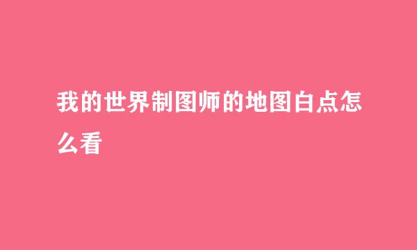 我的世界制图师的地图白点怎么看