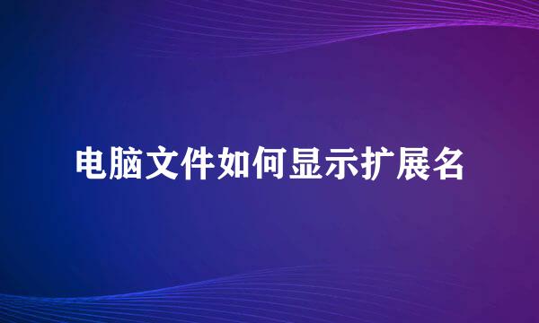 电脑文件如何显示扩展名