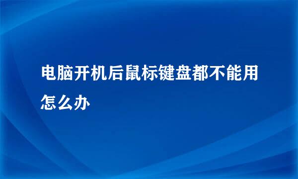 电脑开机后鼠标键盘都不能用怎么办