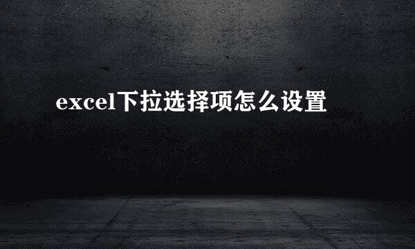 excel下拉选择项怎么设置