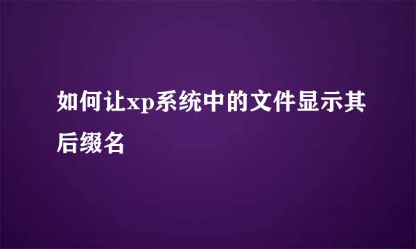 如何让xp系统中的文件显示其后缀名