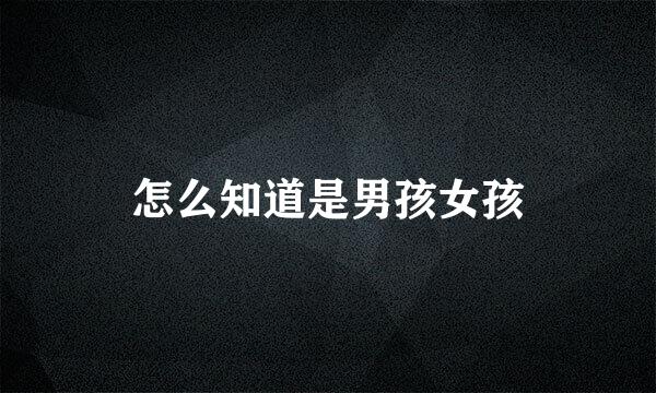 怎么知道是男孩女孩