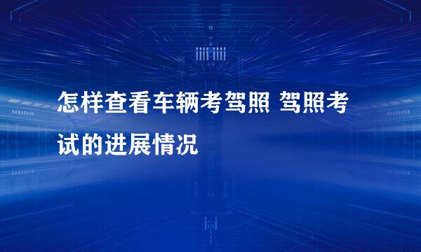 怎样查看车辆考驾照 驾照考试的进展情况