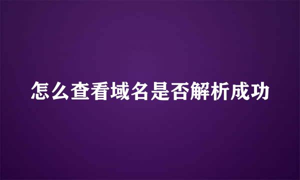 怎么查看域名是否解析成功