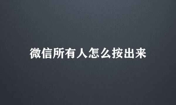 微信所有人怎么按出来